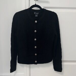 C By Bloomingdale’s Cashmere Black Cardigan